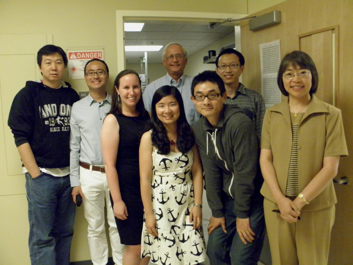 Laser spectroscopy room w/ Rich Mathies and Nien-Hui Ge